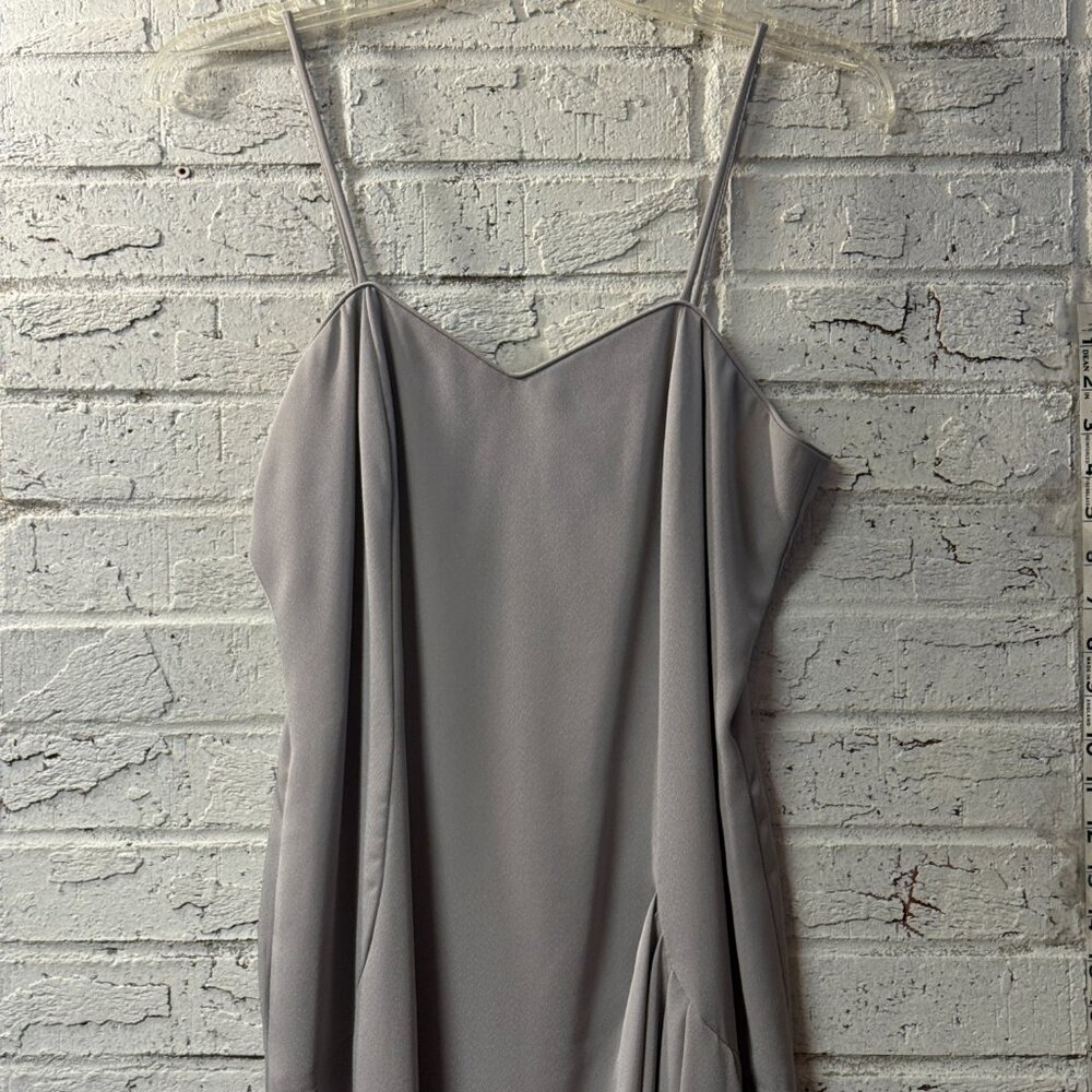 Karen Lawrence by Matthew Formal Dress w/ slit & Jacket Set | Silver Brocade - Picture 6 of 15